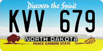 ND license plate KVV679