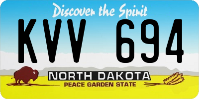 ND license plate KVV694