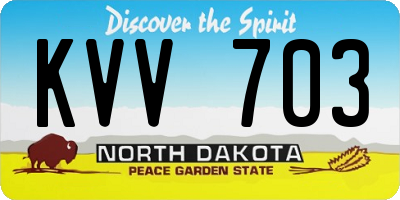 ND license plate KVV703