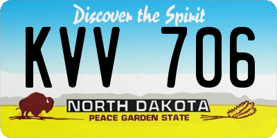 ND license plate KVV706
