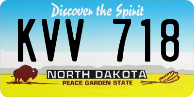 ND license plate KVV718