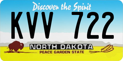 ND license plate KVV722