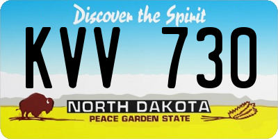 ND license plate KVV730