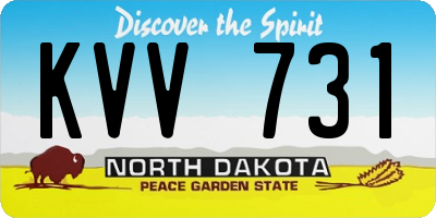 ND license plate KVV731