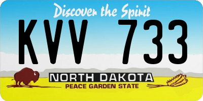 ND license plate KVV733