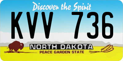 ND license plate KVV736