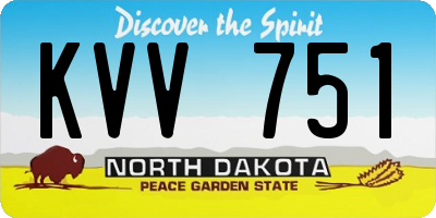 ND license plate KVV751
