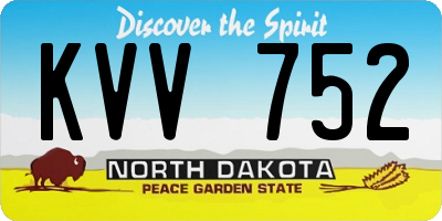 ND license plate KVV752