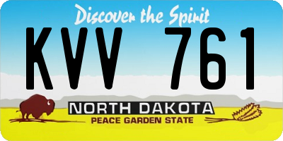 ND license plate KVV761