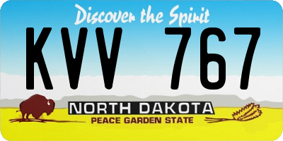ND license plate KVV767