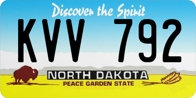 ND license plate KVV792