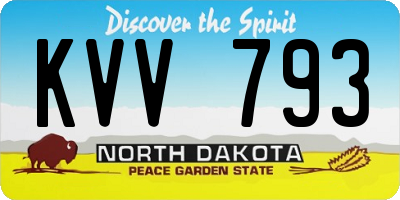 ND license plate KVV793