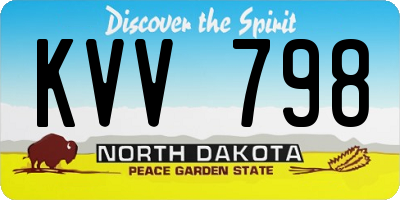 ND license plate KVV798