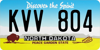 ND license plate KVV804