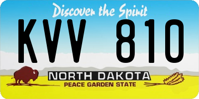 ND license plate KVV810