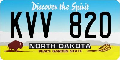 ND license plate KVV820