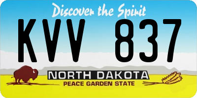 ND license plate KVV837