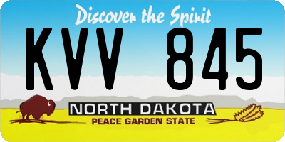 ND license plate KVV845