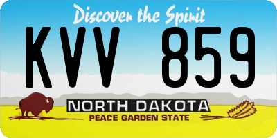 ND license plate KVV859