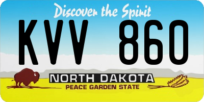 ND license plate KVV860