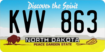 ND license plate KVV863