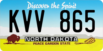 ND license plate KVV865