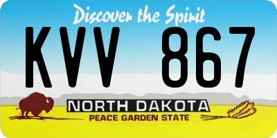 ND license plate KVV867