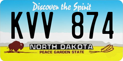 ND license plate KVV874