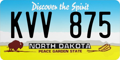 ND license plate KVV875
