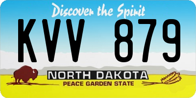ND license plate KVV879