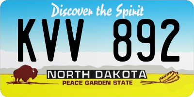 ND license plate KVV892