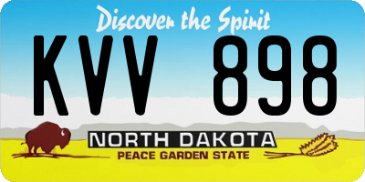 ND license plate KVV898