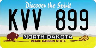 ND license plate KVV899