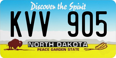 ND license plate KVV905