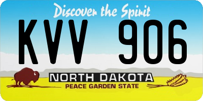 ND license plate KVV906
