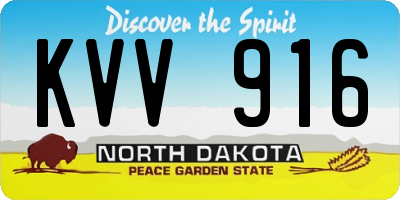ND license plate KVV916