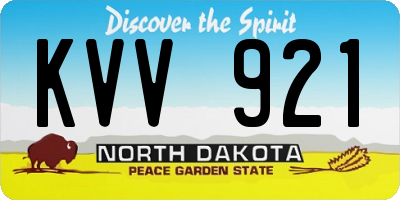 ND license plate KVV921