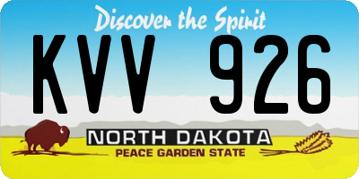 ND license plate KVV926