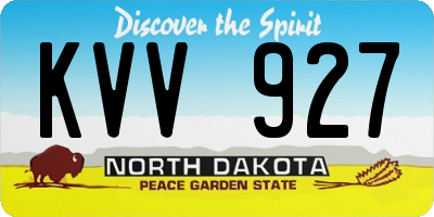 ND license plate KVV927