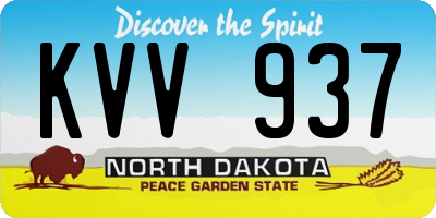 ND license plate KVV937