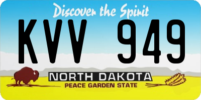 ND license plate KVV949