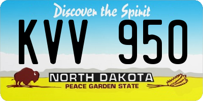 ND license plate KVV950