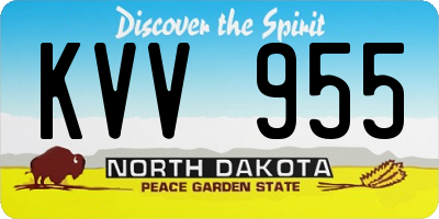ND license plate KVV955