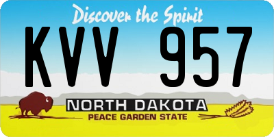 ND license plate KVV957