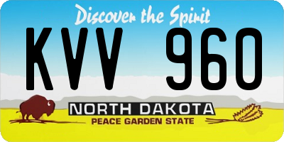 ND license plate KVV960