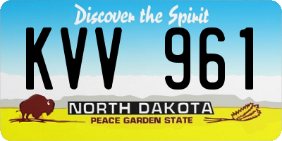 ND license plate KVV961