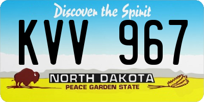 ND license plate KVV967