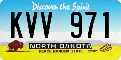 ND license plate KVV971