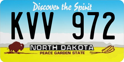 ND license plate KVV972