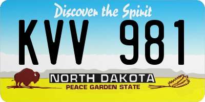 ND license plate KVV981